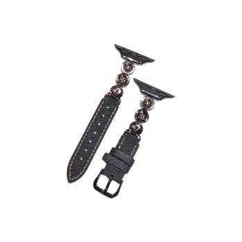Warbler Dew Compatible With Apple Watch Apple Watch Band S9/S8/SE/7/6/5/4/3 Denim Metal Button Patchwork Style Strap