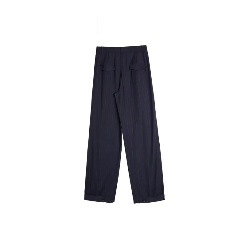 ELLE Casual Pants Women's Navy Blue-1