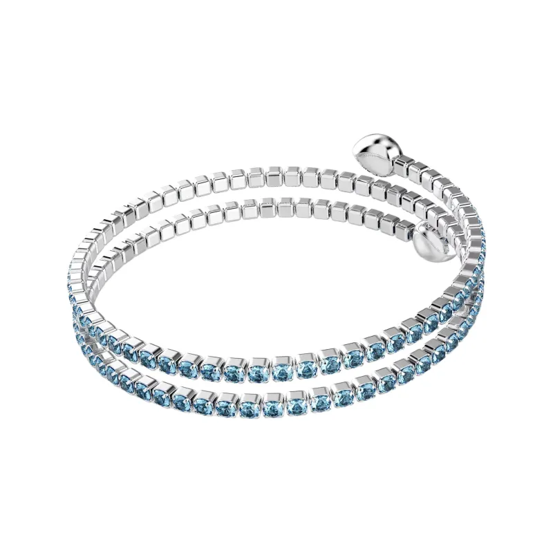 Swarovski Faux Crystal Bangles Women's Blue-3