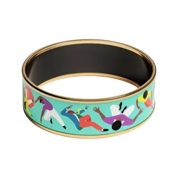 HERMES Enamel Bangles Women's Green