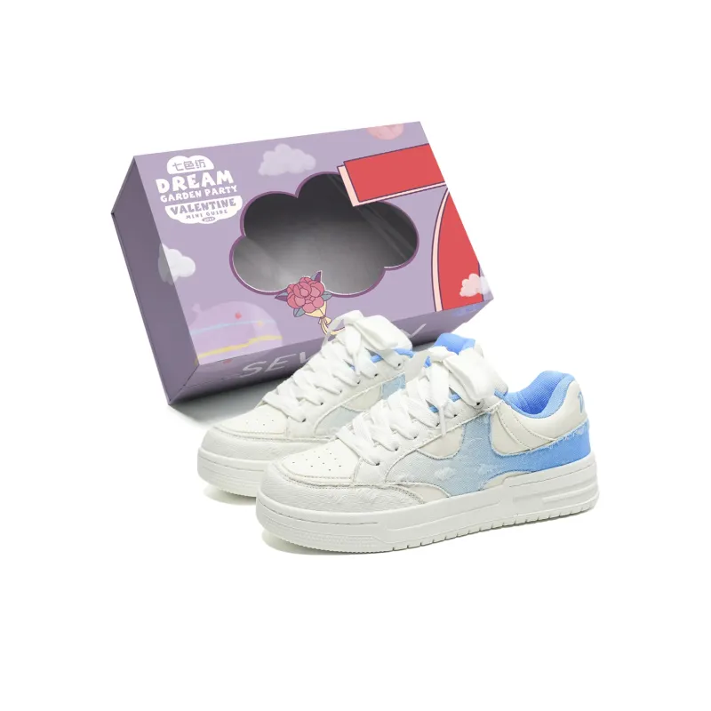 7 SEVFUN Slip Resistant Low Top Skateboard Shoes Unisex White Red-0