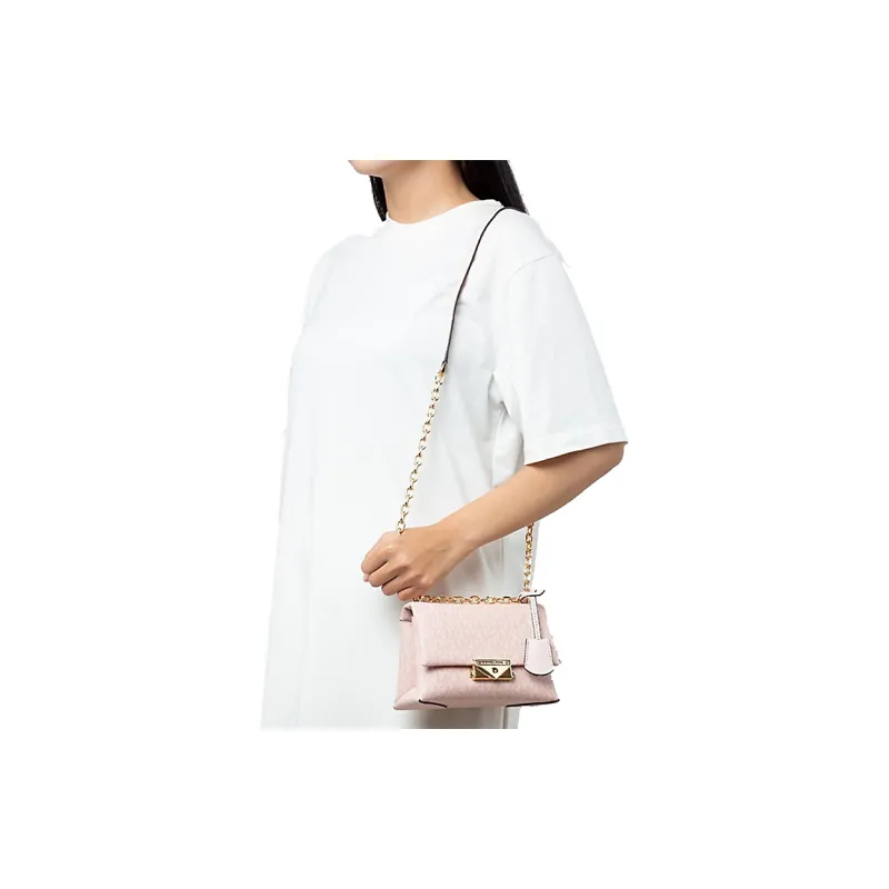 MICHAEL KORS Cece Canvas With Leather Shoulder Bag Small Size Women's Pink-4