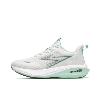 BTE Anti Slip And Wear Resistant Rebound Low Top Carbon Plate Casual Marathon Running Shoes Unisex White Floral Green