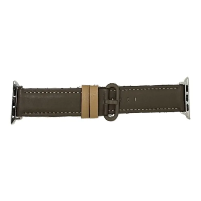 Warbler Dew Compatible With Apple Watch Apple Watch Band S9/S8/SE/7/6/5/4/3 Elliptical Buckle Multicolor Leather Strap-2