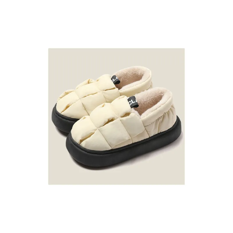Red Bean Minimalist Style Cotton Slippers-1