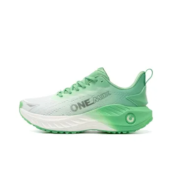 ONEMIX Moisture Wicking Breathable Quick Dry Low Top Running Shoes Unisex White Green