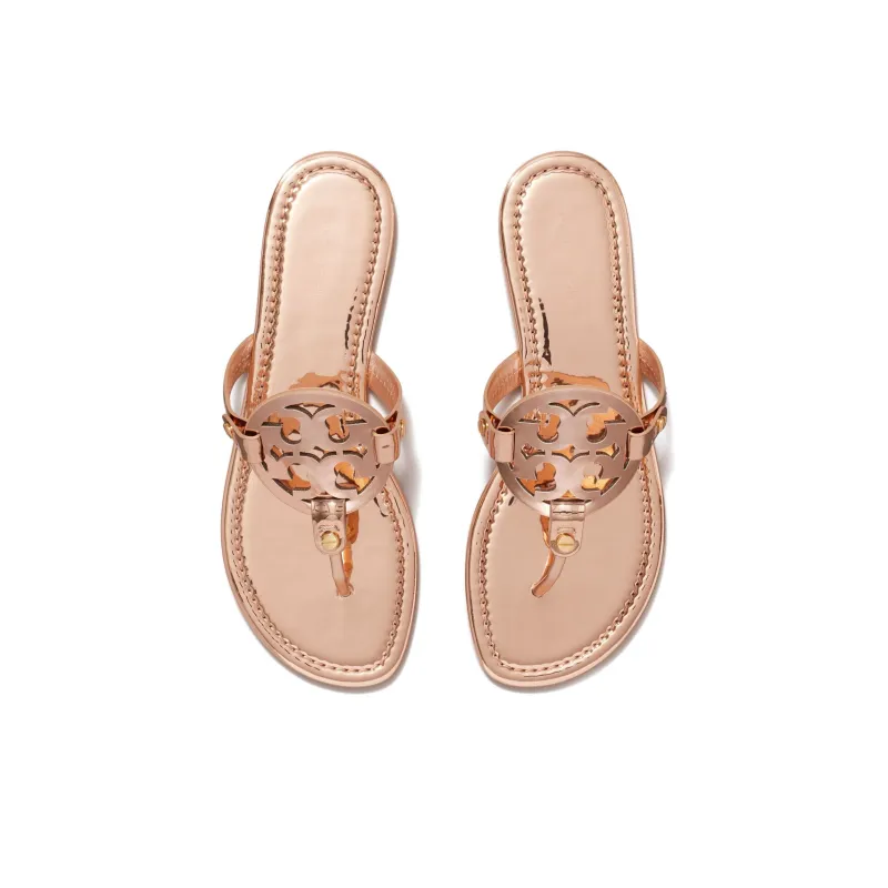 TORY BURCH Miller Metallic-leather Sandals-3