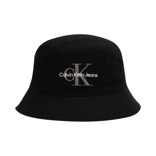 CALVIN KLEIN 100% Cotton Bucket Hats Unisex Space Black