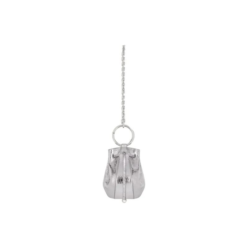 GIVENCHY Lambskin Pumpkin Bag, Handbag, Shoulder Bag, Crossbody Bag Mini Women's Silver-1
