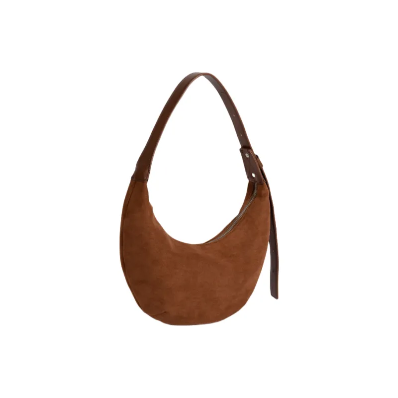DALO Suede Shoulder Bag Women's Black/Coffee/Blue/Apricot-4