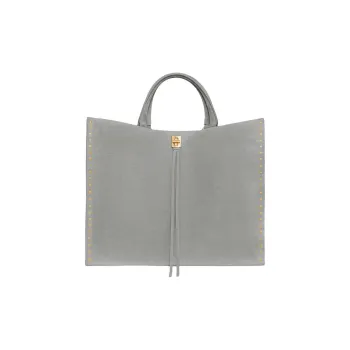 REBECCA MINKOFF Suede Leather Tote Bag Shopping Bag Shoulder Bag Crossbody Bag Handbag Women's Gray