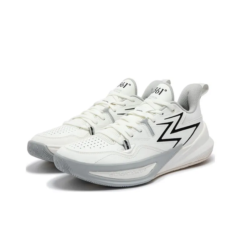 361° BIG3 Team2.0 Abrasion Resistant Slip Resistant Low Top Basketball Shoes Men's White Gray Black-2