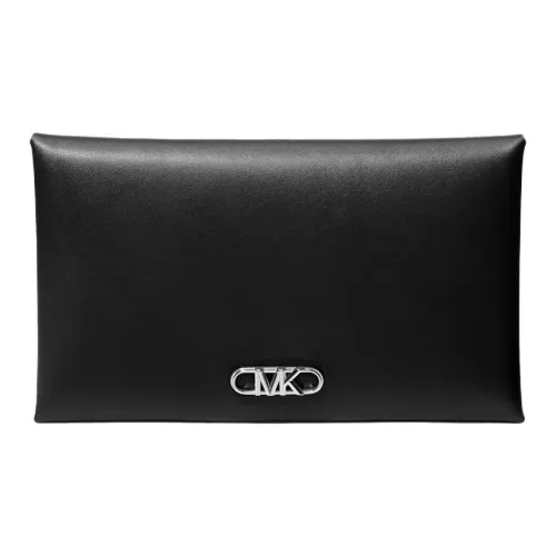 MICHAEL KORS Cow Leather Wallet Large Size Women's Black