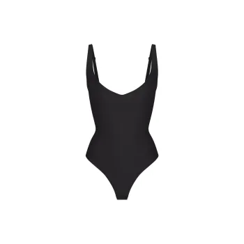 SKIMS FW24 BODY CORE SCULPT PLUNGE THONG BODYSUIT Shapewear Women's ONYX/Onyx