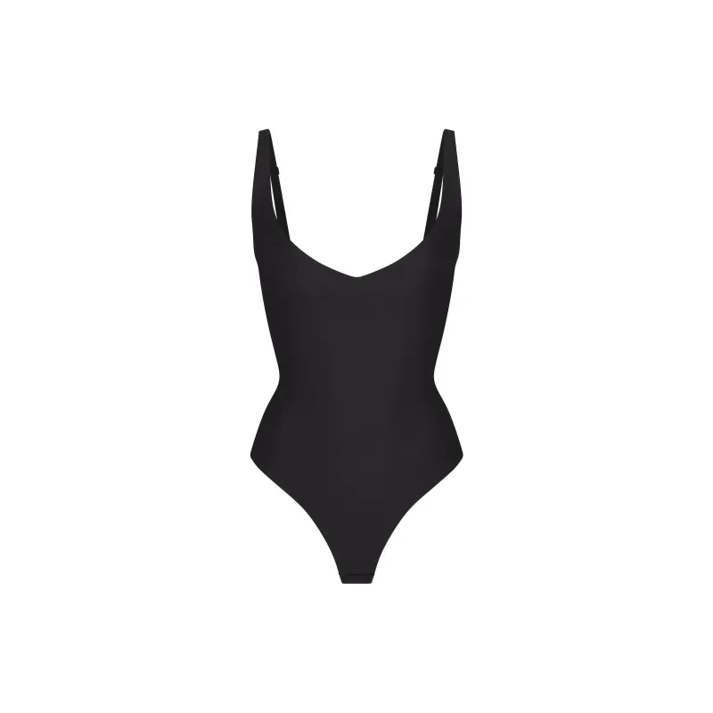 SKIMS FW24 BODY CORE SCULPT PLUNGE THONG BODYSUIT Shapewear Women's ONYX/Onyx-0