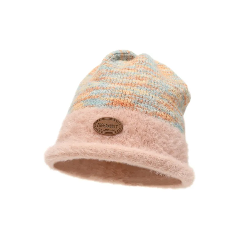 FREE RABBITⅡ Versatile Warm Knitted Fabric For Fall And Winter Beanie Unisex-3