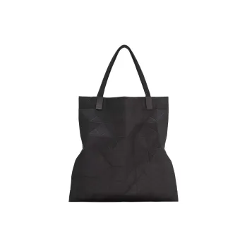 ISSEY MIYAKE Polyester Tote Bag Shopping Bag Shoulder Bag Handbag Large Size Women's Black