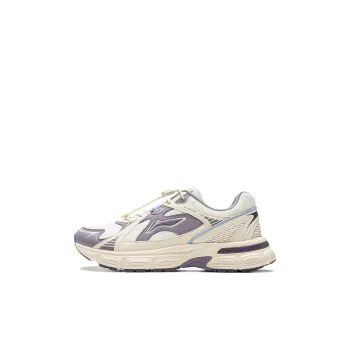 LINING YOUNG Slip Resistant Cushioning Wear Resistant Rebound Low Top Kids Lifestyle Shoes White Purple Kids'
