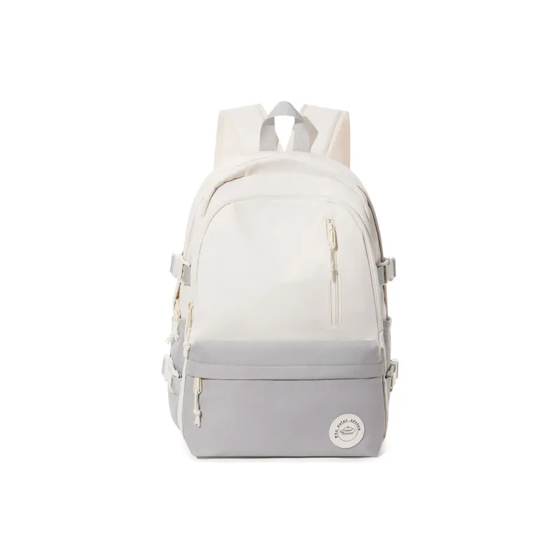 RIOREX Fabric Laptop Backpack Regular Unisex Black/Gray White-7