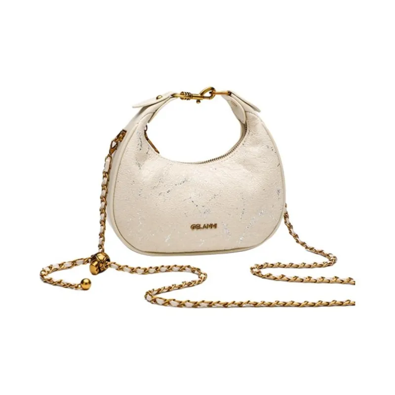 GELANNI PU Crescent Bag Handbag Crossbody Bag Shoulder Bag Regular Women's Ecru-5