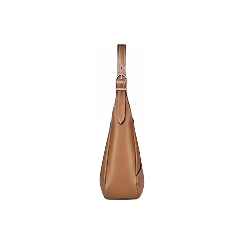 DISSONA Cow Leather Handbag, Shoulder Bag Small Size Women's Brown-2