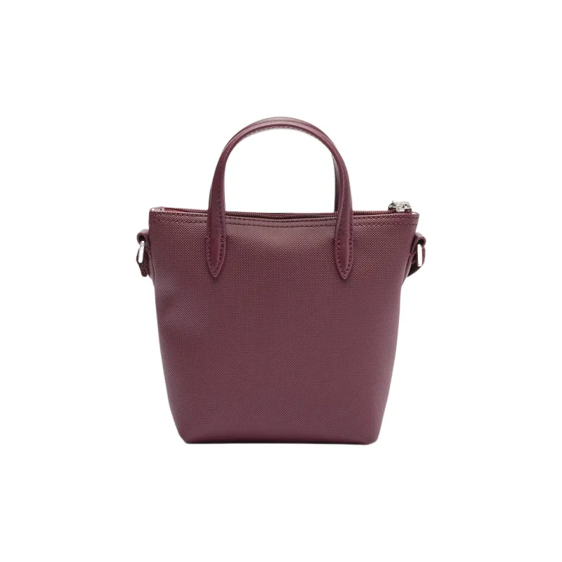 LACOSTE PVC Tote Bag Shopping Bag Shoulder Bag Crossbody Bag Handbag Mini Women's Burgundy-2