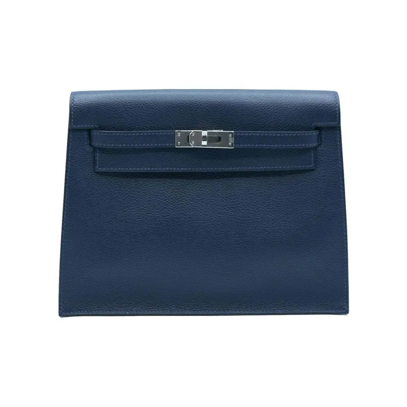 HERMES Kelly Danse Evercolor Calfskin Crossbody Bag Shoulder Bag Women's 2Z Bleu Nuit Midnight Blue-0