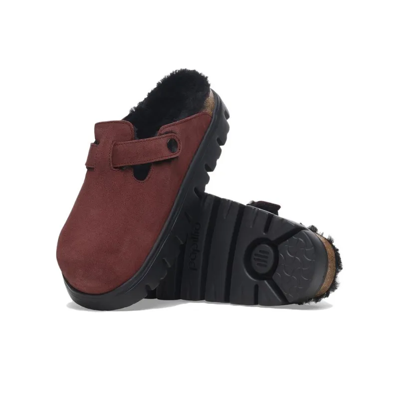 Birkenstock Boston Series EVA Abrasion Resistant Wrap toe Slippers Women's Deep Red-5