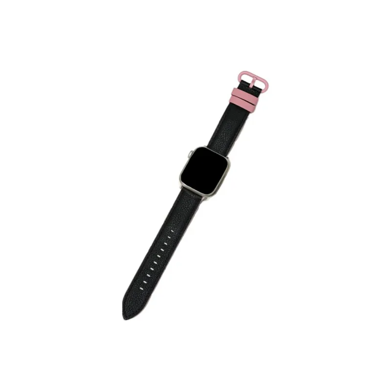 Warbler Dew Compatible With Apple Watch Apple Watch Band S9/S8/SE/7/6/5/4/3 Elliptical Buckle Multicolor Leather Strap-4