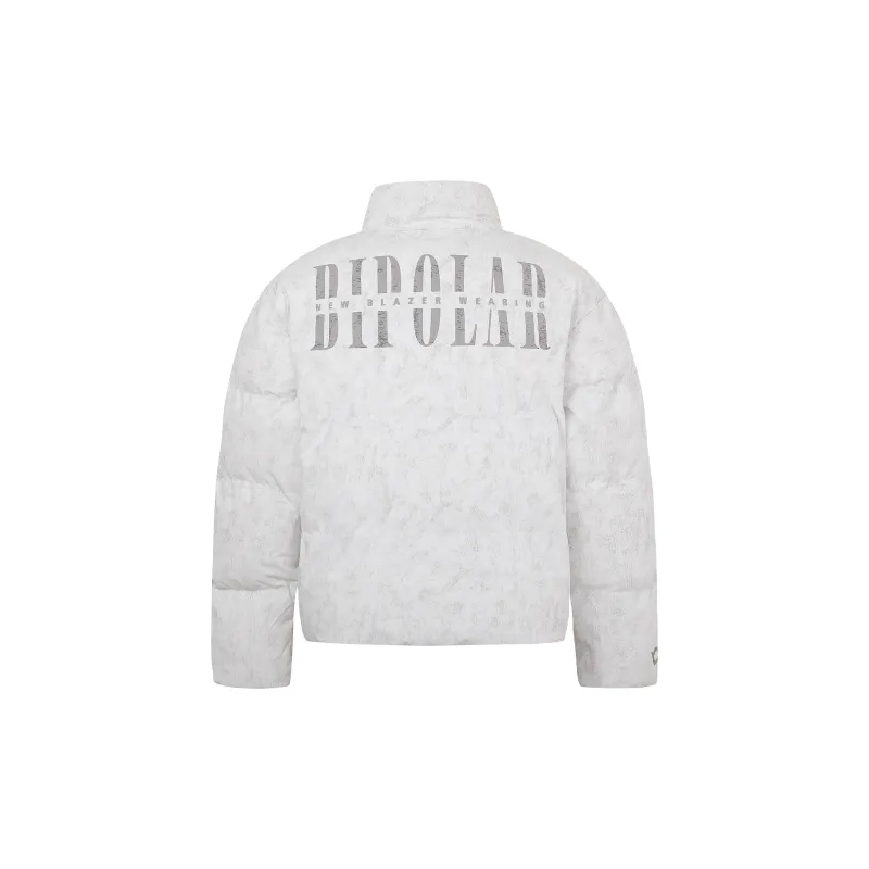 BIPOLAR Puffer Jacket Unisex White Dark Gray Black-0