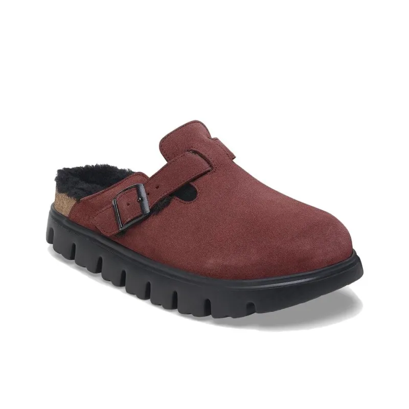 Birkenstock Boston Series EVA Abrasion Resistant Wrap toe Slippers Women's Deep Red-2