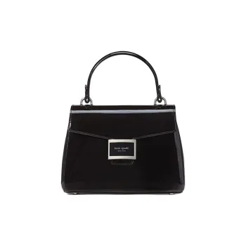 Kate Spade Katy Patent Leather Smooth Leather Shoulder Bag Crossbody Bag Handbag Small Size Women's Black