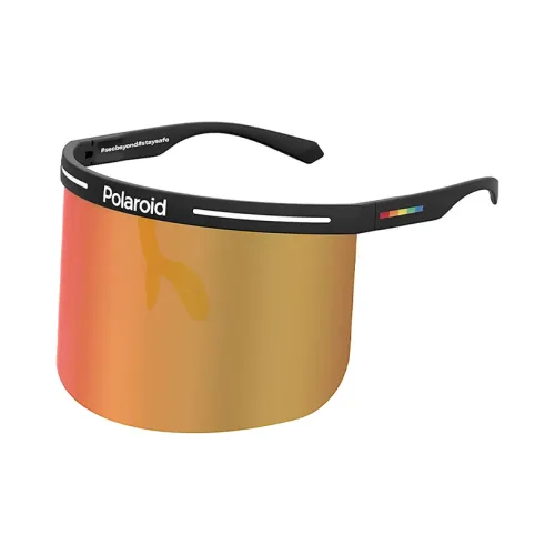Polaroid Plastic Metal Irregular Shape Sunglasses Unisex Black