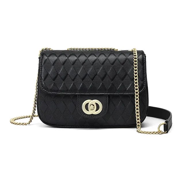 VINEY Cow Leather Crossbody Bag, Shoulder Bag Trumpets Women's White/Black-25