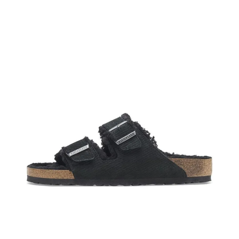 Birkenstock Arizona Shearling EVA Slip Resistant Slide Slippers Unisex Black-0