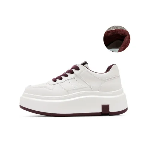 CHERRY&KALIKA Anti Slip And Wear Resistant Lightweight Height Increasing Low Top Skateboard Shoes Women's Angora Red