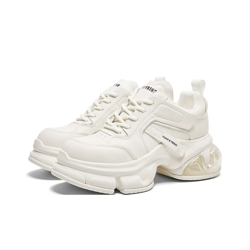 CHERYKALLY Anti Slip And Wear Resistant Height Increasing Low Top Chunky Sneakers Women's-1