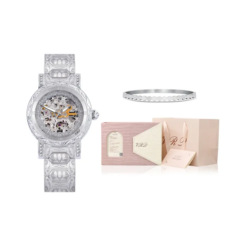VRQ Athena Series Automatic Mechanical Movement Genuine Leather Strap Watch Women's Watch Cut-Out Dial-16