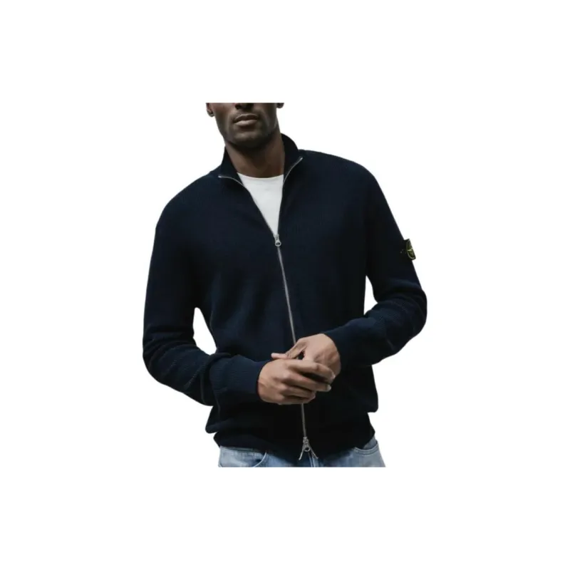 STONE ISLAND Compass badge Ribbed knit Cardigan-3