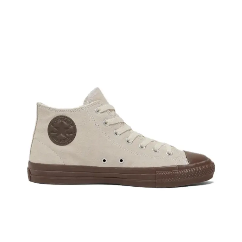 Converse All Star Anti Slip Wear Resistant Mid Top Skateboard Shoes Unisex Beige-1