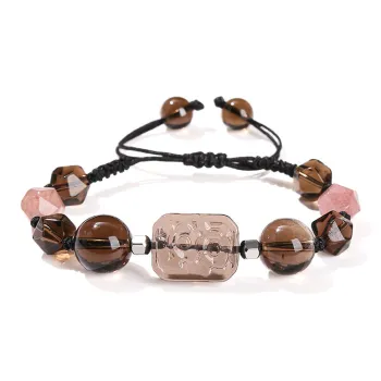 Artisan Lock Heart Jade Obsidian Bracelets Women's