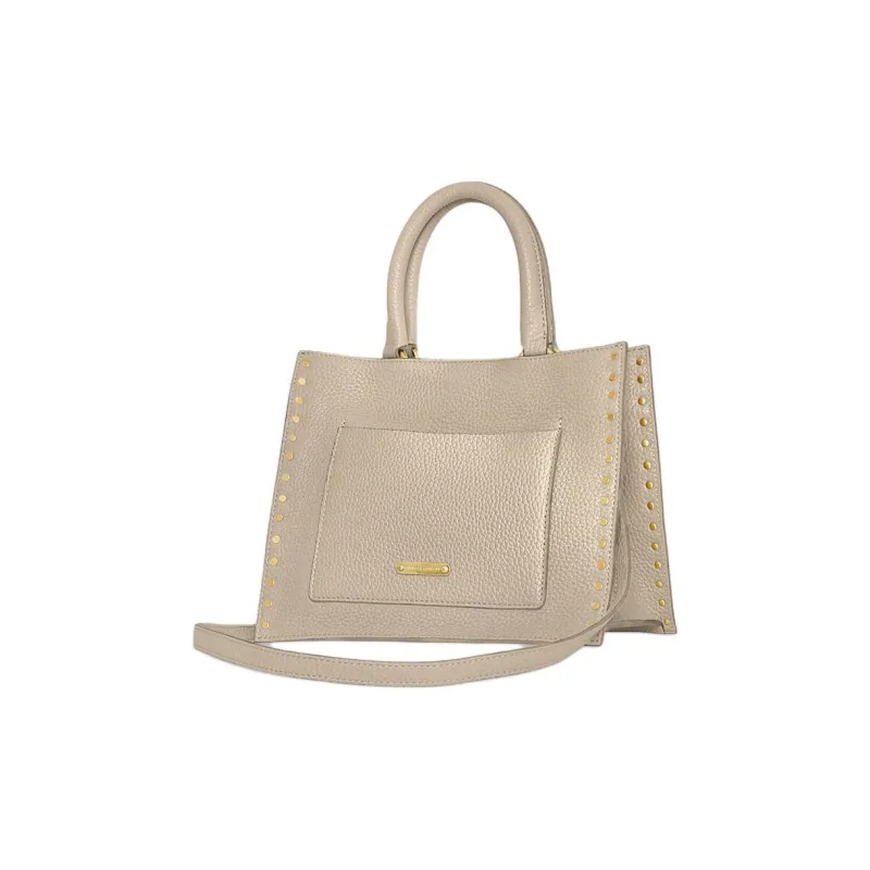 REBECCA MINKOFF Suede Leather Tote Bag Shopping Bag Shoulder Bag Crossbody Bag Handbag Small Size Women's Gray White-1