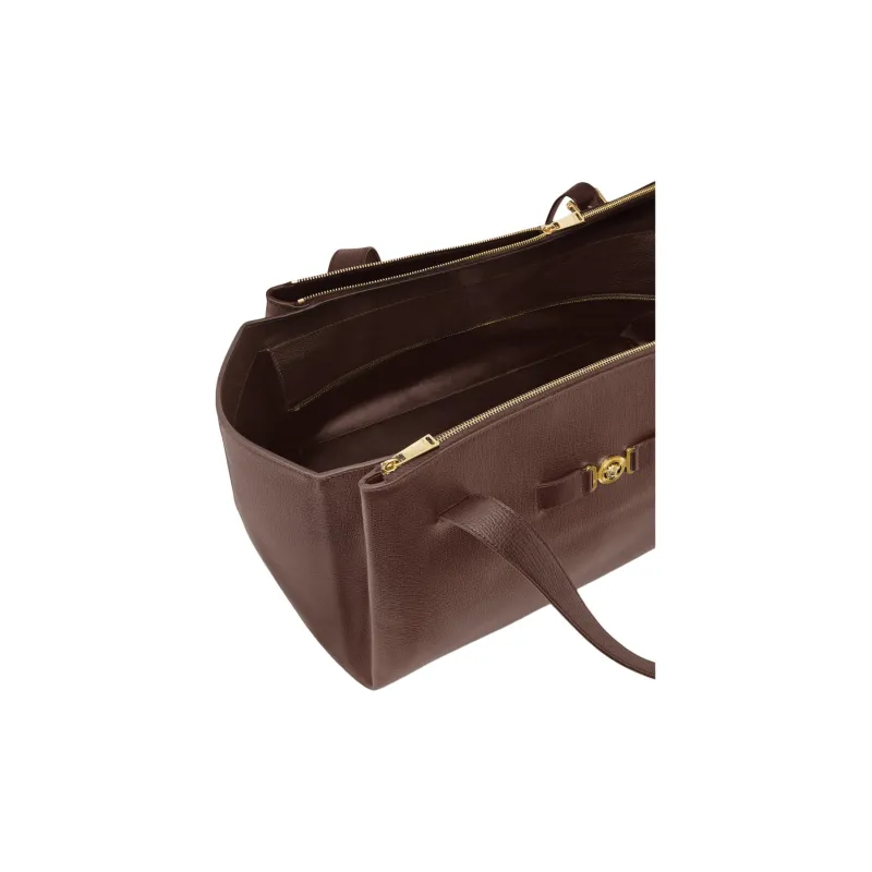 VERSACE MEDUSA BIGGIE Series Cow Leather Tote Bag Shopping Bag Handbag Men's Brown-4