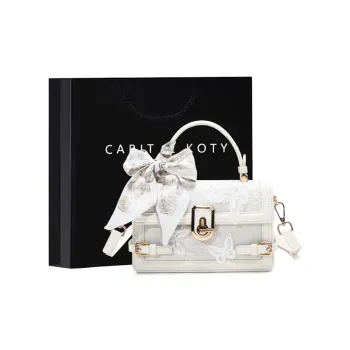 Carit&Koty Polyurethane Synthetic Leather Handbag Small Size Women's White