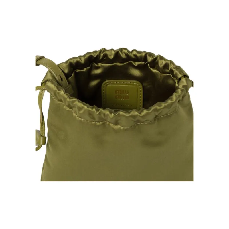 MIU MIU Satin Clutch Women's Ivy Green-4