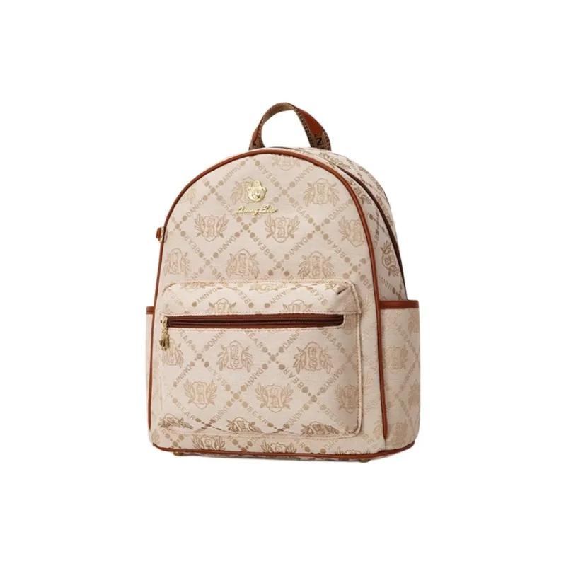 DANNYBEARJEANS Fabric Backpack Tubas Unisex Shield Bear Brown-1