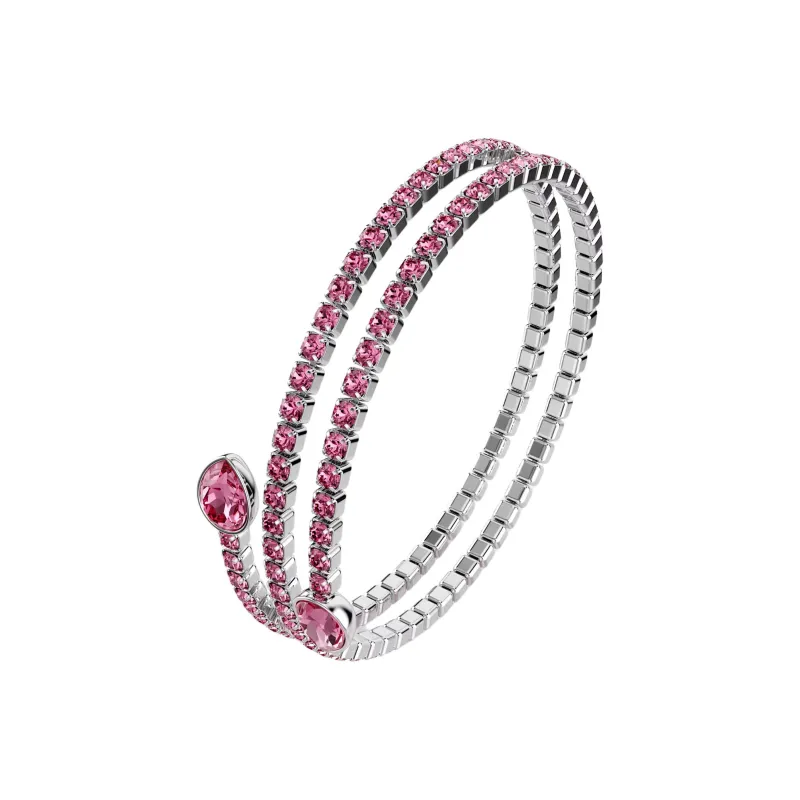 Swarovski Faux Crystal Bangles Women's Pink-2