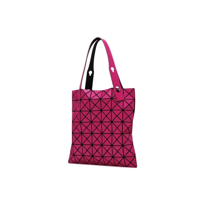 ISSEY MIYAKE Prism Polyvinyl Chloride Resin Tote Bag, Shopping Bag, One Shoulder Handbag Women's Burgundy-1