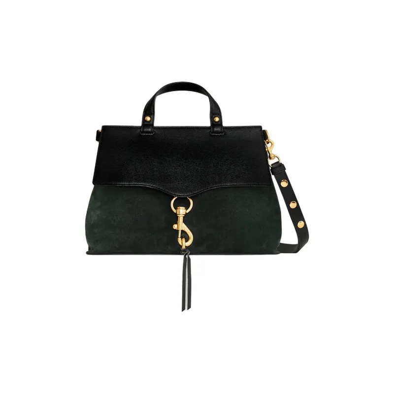 REBECCA MINKOFF Suede Shoulder Bag Crossbody Bag Handbag Medium Size Women's Black-0