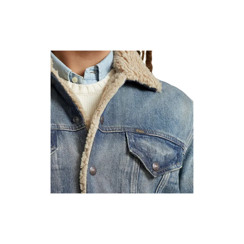 Polo Ralph Lauren Faded Effect Denim Trucker Jacket-5
